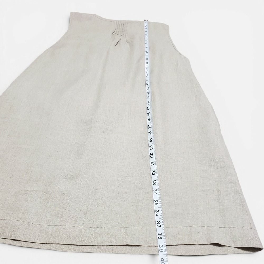 Garnet Hill Linen Pintuck A-line Shift Dress Oatmeal Beige Womens Size 18 - Picture 10 of 10
